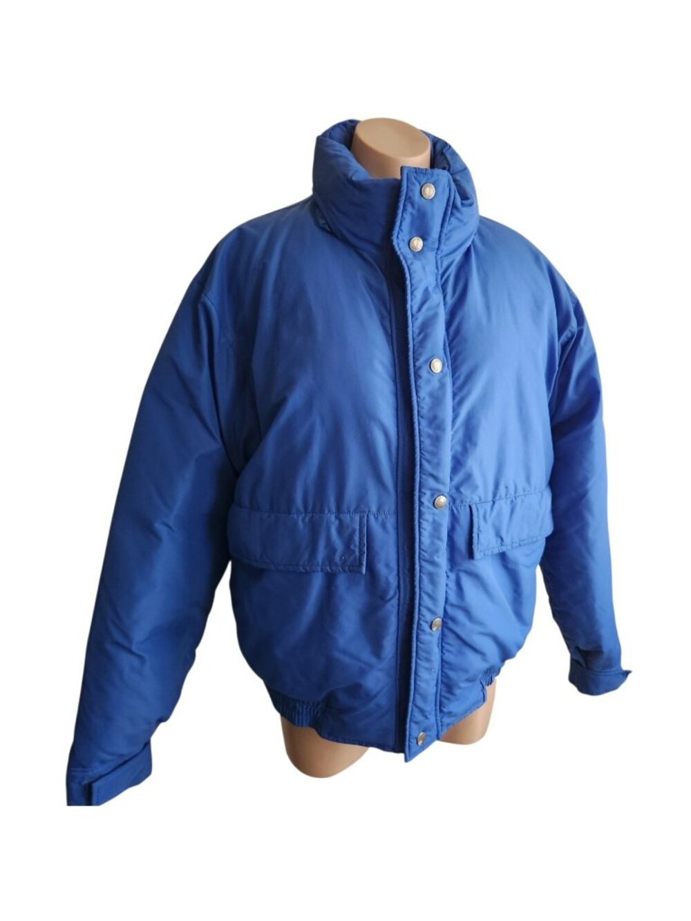 Vintage 80s St John's Bay Jacket Womens L Blue Full Zip Down Insulated Gorpcore